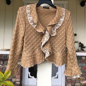 Ki Meng M Ruffled Long Sleeve Sweater